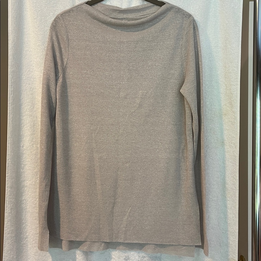 Calvin Klein Jeans Metallic Gray Knit Top